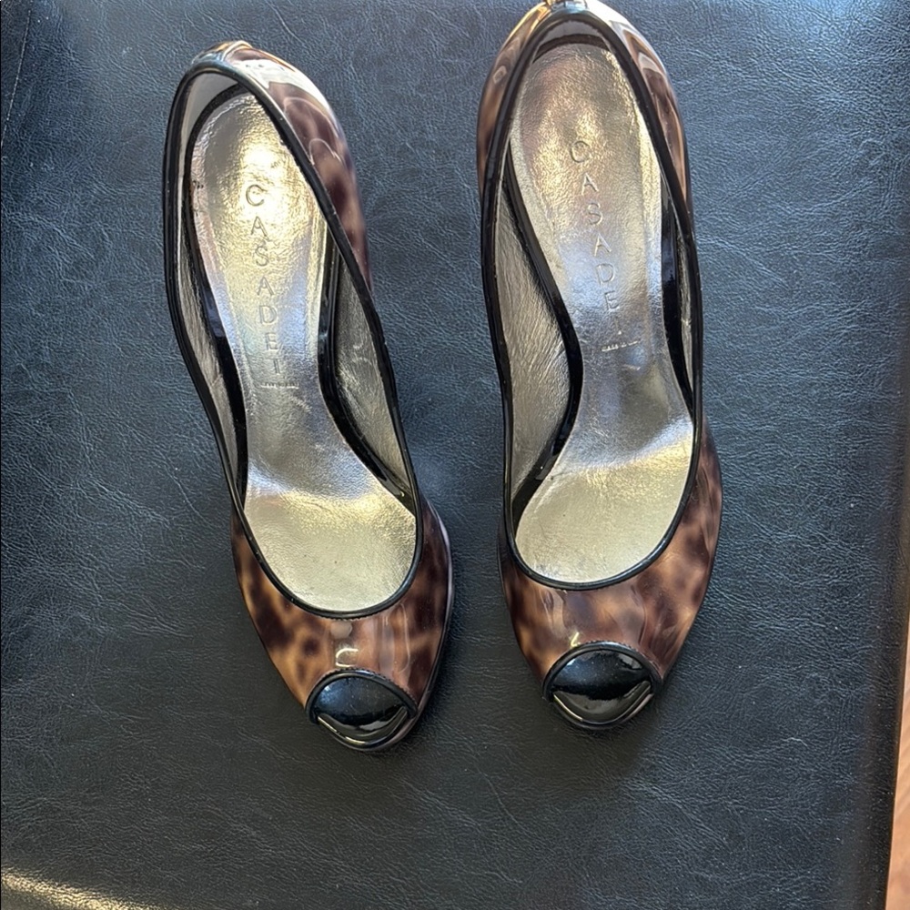 Casadei Women's Brown Peep Toe Shoes